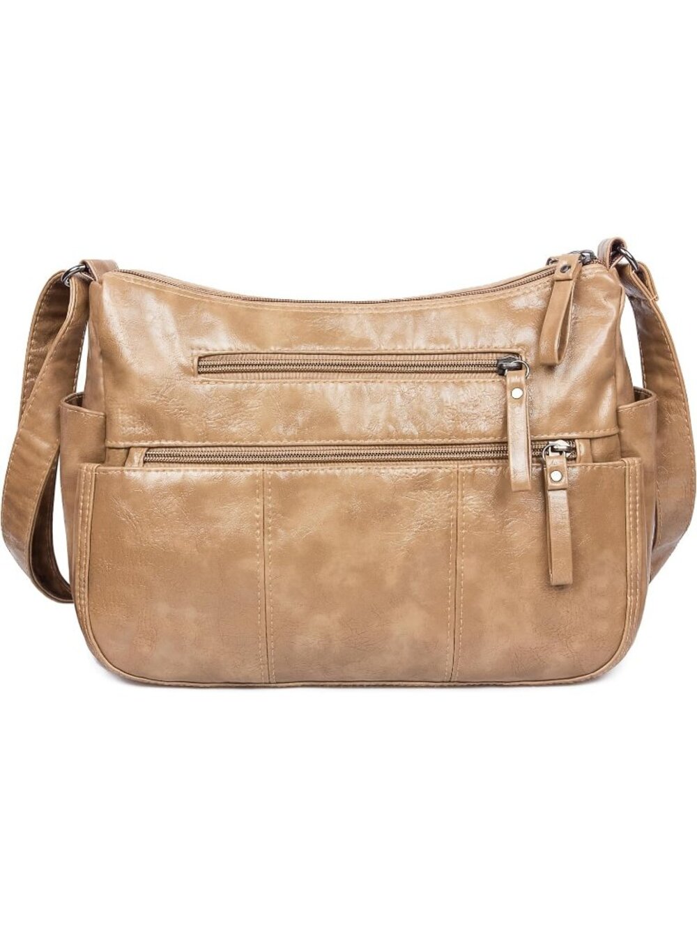 Women's Khaki Soft PU Leather Ladies Crossbody Purse Pocketbooks Shoulder Bag